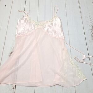 Vintage expressions California dynasty sheer light pink lace lingerie slip